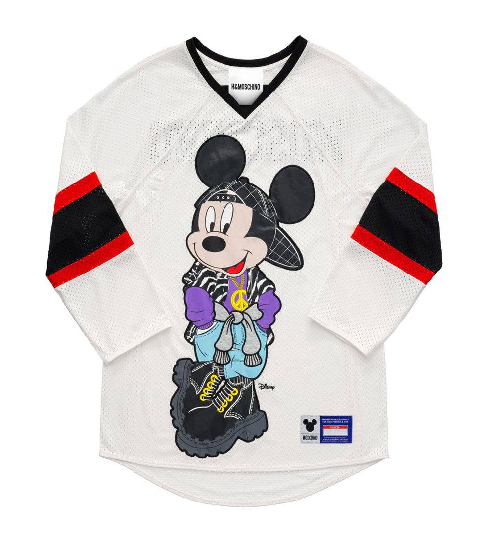 Vit tröja med Musse Pigg-motiv H&M x Moschino