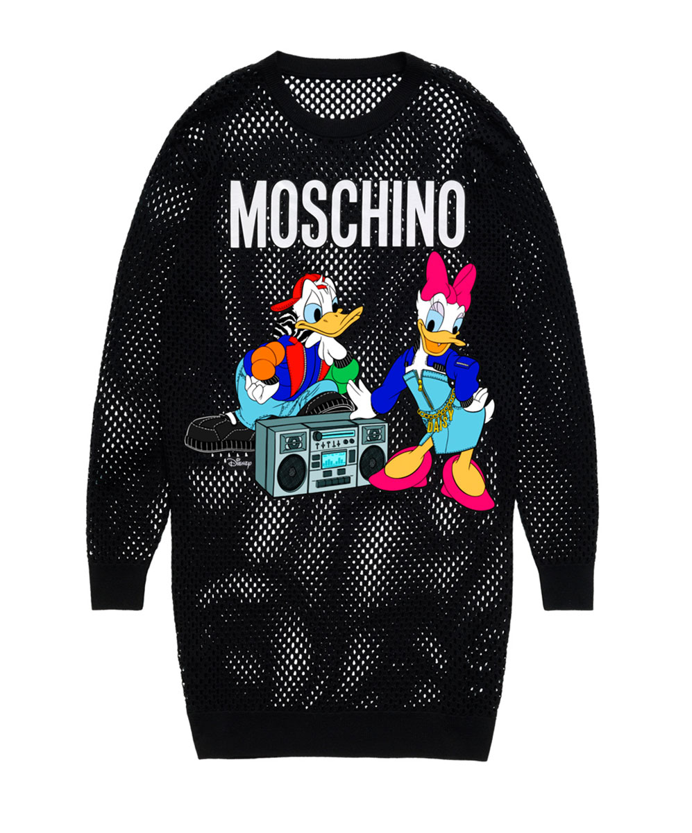 Svart tröja med Kalle och Kajsa Anka H&M x Moschino
