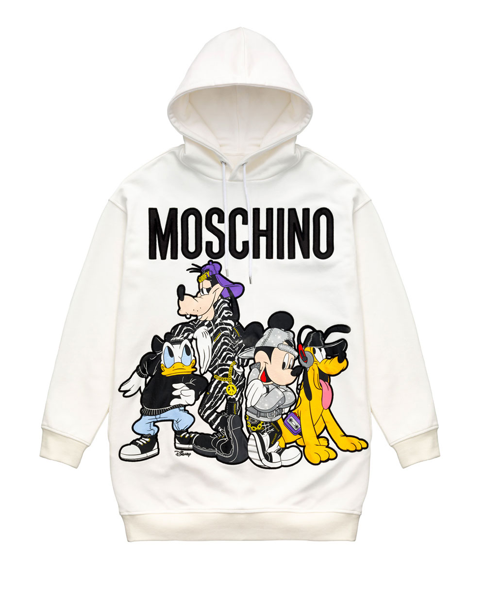 Vit sweatshirt med Disney-firgurer H&M x Moschino