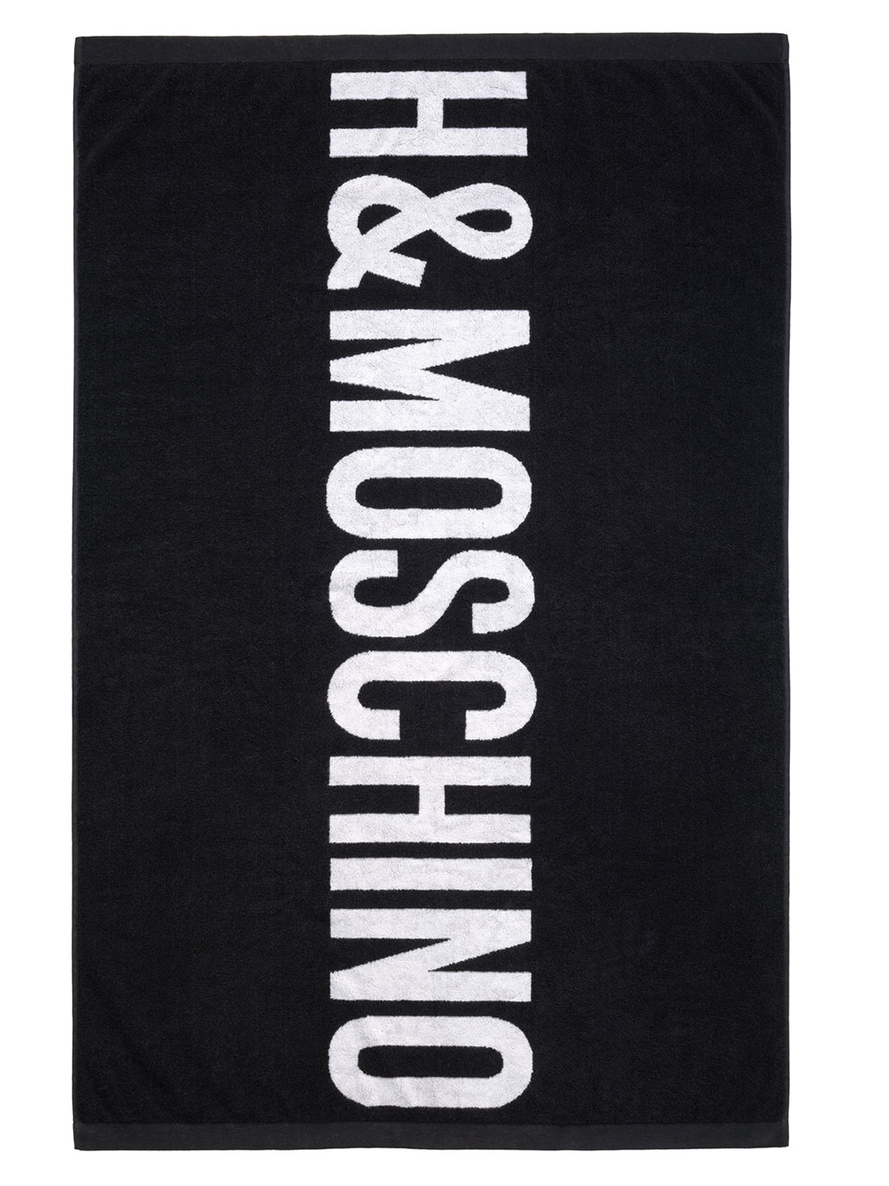 Svart handduk med vit logo H&M x Moschino