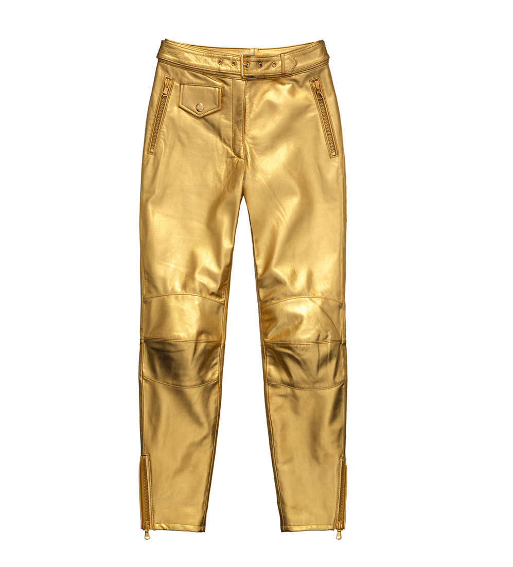 Guldiga byxor från H&M x Moschino 2018