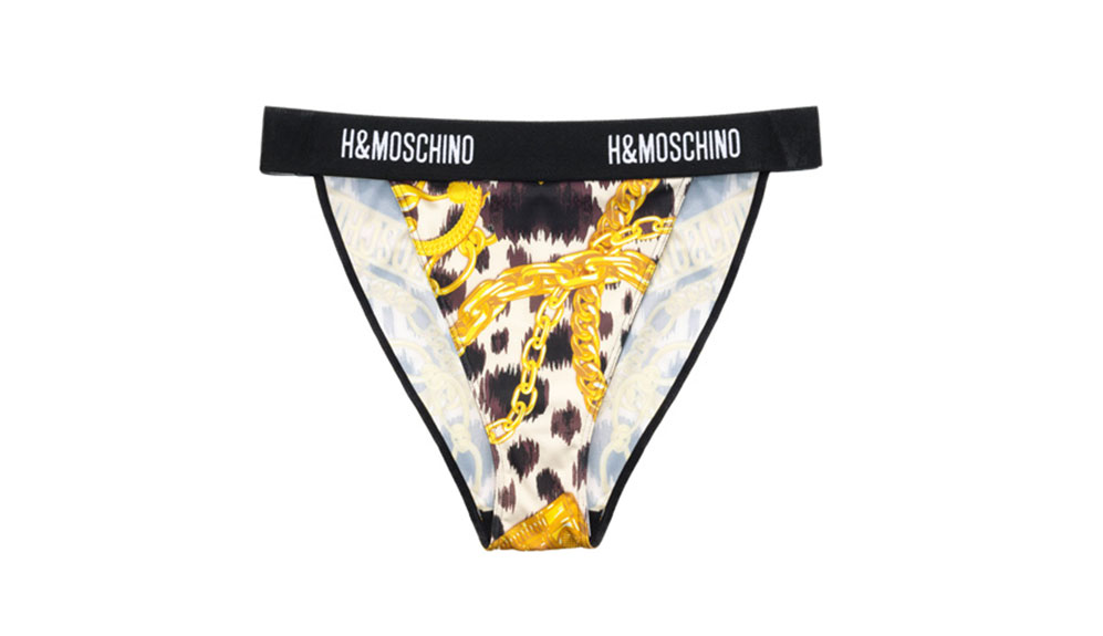Trosor med leopardtyg och logo H&M x Moschino