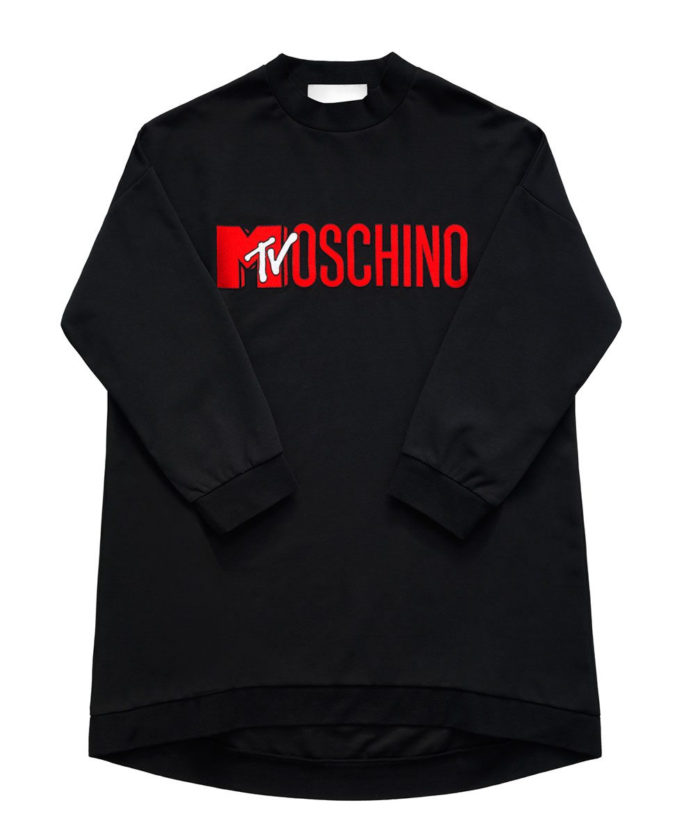 Svart sweatshirt med röd logo H&M x Moschino