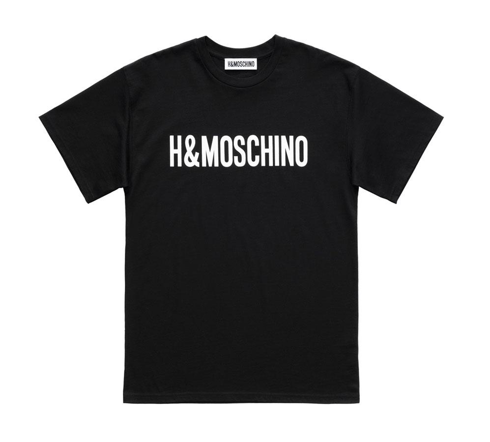 Svart t-shirt med vit logo H&M x Moschino