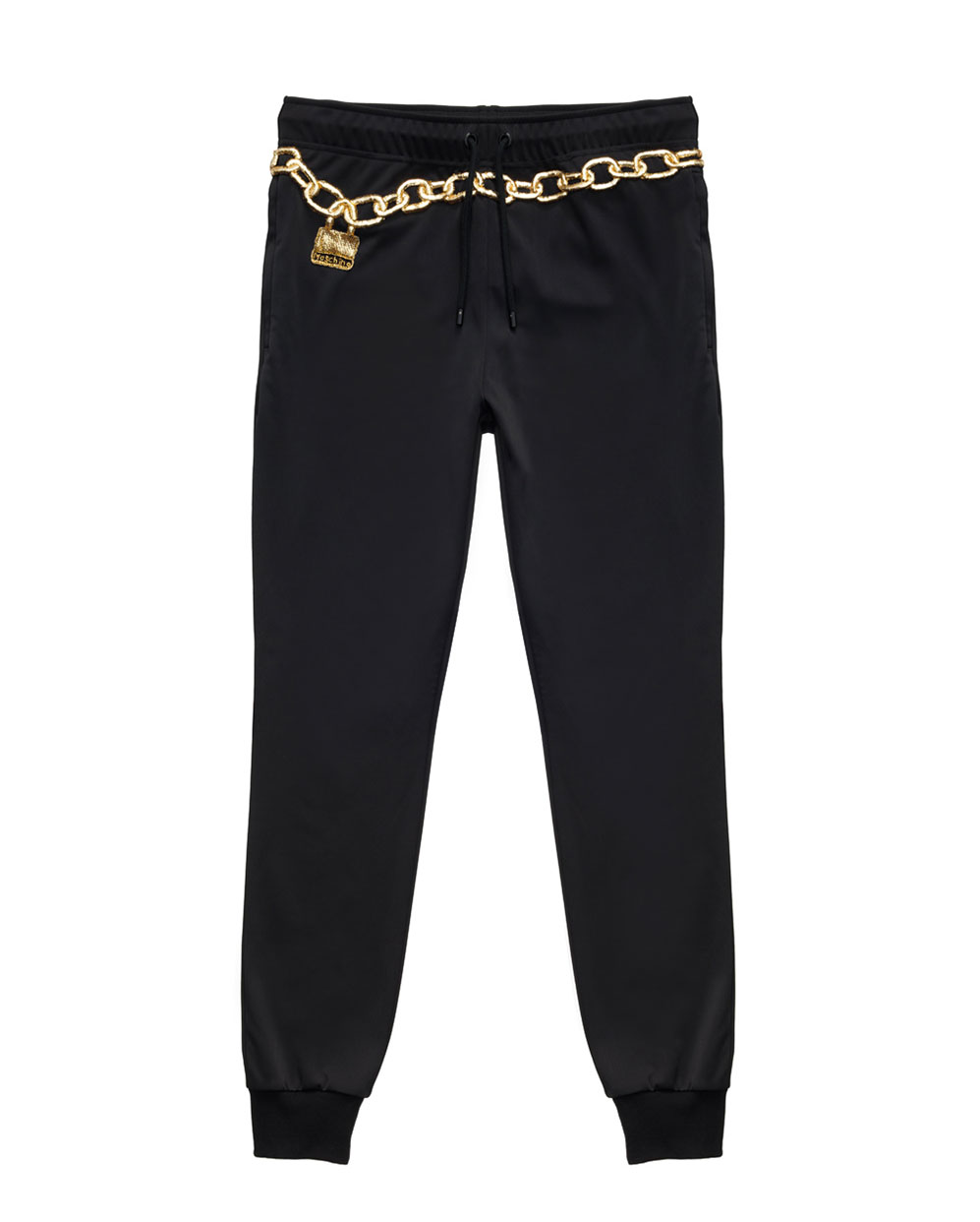 Svarta mjukisbyxor med guldbrodyr Moschino x H&M