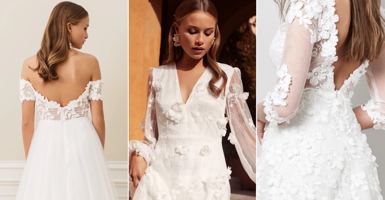 16 vackra bröllopsklänningar med 3D blommor | ELLE 16 vackra bröllopsklänningar med 3D blommor | ELLE
